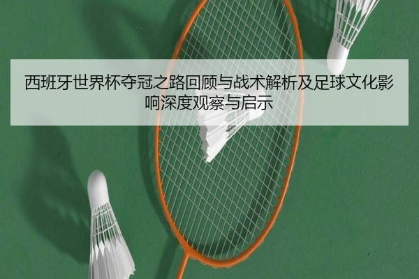 西班牙世界杯夺冠之路回顾与战术解析及足球文化影响深度观察与启示